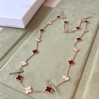 [GALE]CLOVER 20 MOTIFS LASER CARNELIAN NECKLACE
