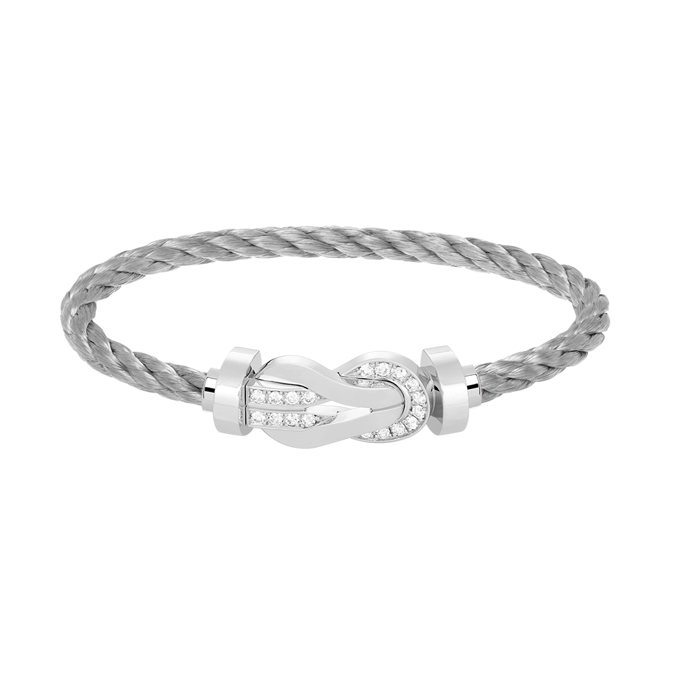 [GALE]CHANCE LARGE 8 FIGURE BUCKLE HALF DIAMOND BRACELET SILVER