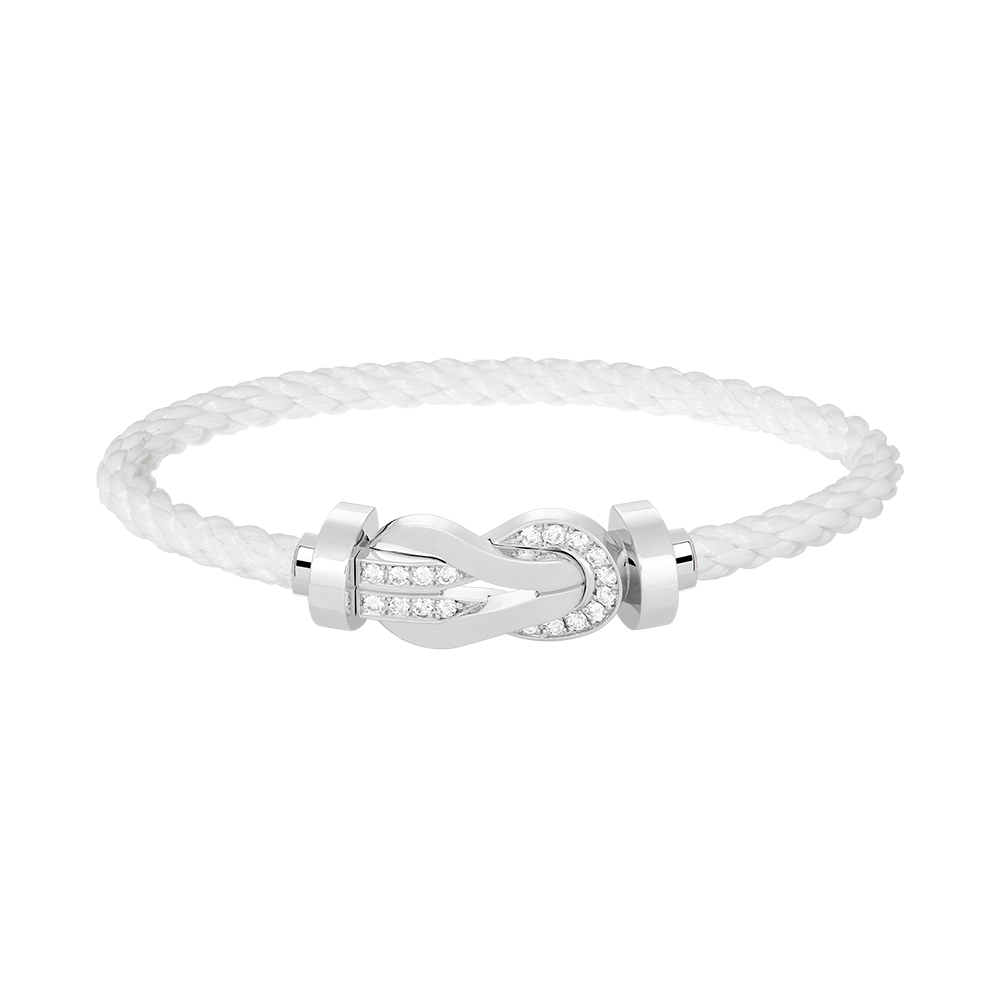 [GALE]CHANCE LARGE 8 FIGURE BUCKLE HALF DIAMOND BRACELET SILVER