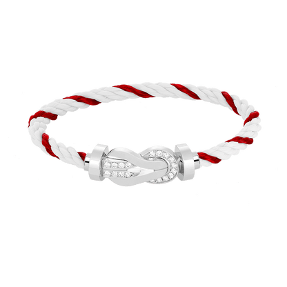 [GALE]CHANCE LARGE 8 FIGURE BUCKLE HALF DIAMOND BRACELET SILVER