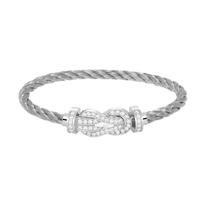 [GALE]CHANCE LARGE 8 FIGURE BUCKLE FULL DIAMOND BRACELET SILVER