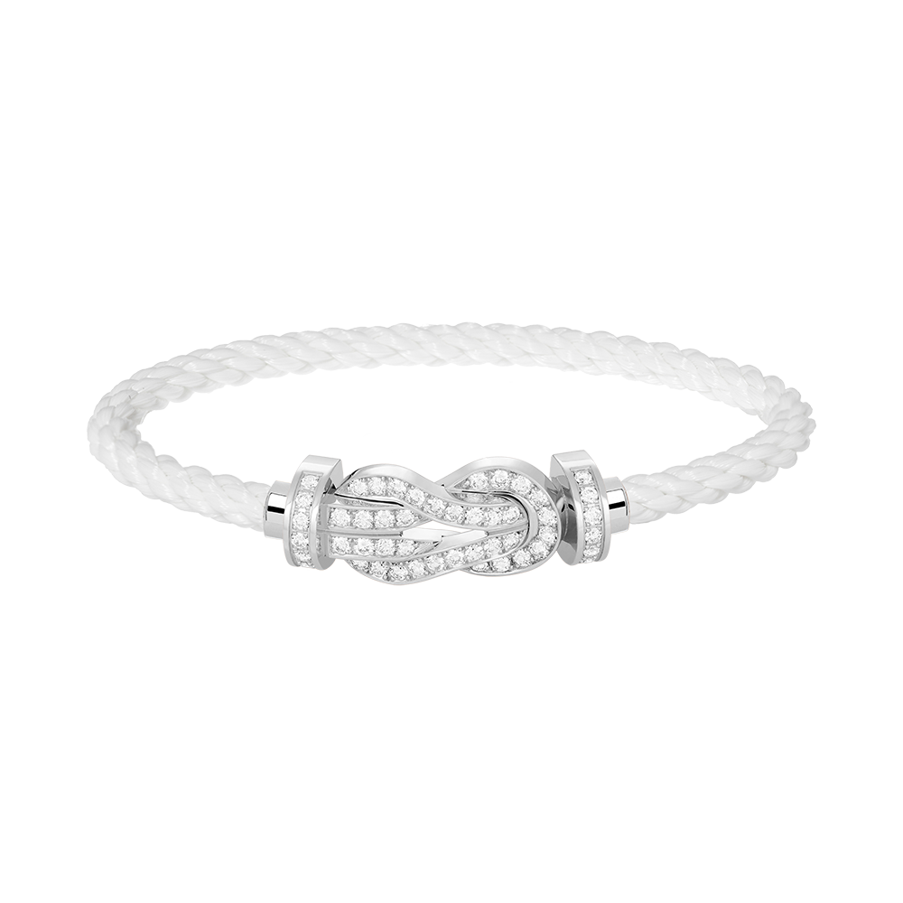 [GALE]CHANCE LARGE 8 FIGURE BUCKLE FULL DIAMOND BRACELET SILVER