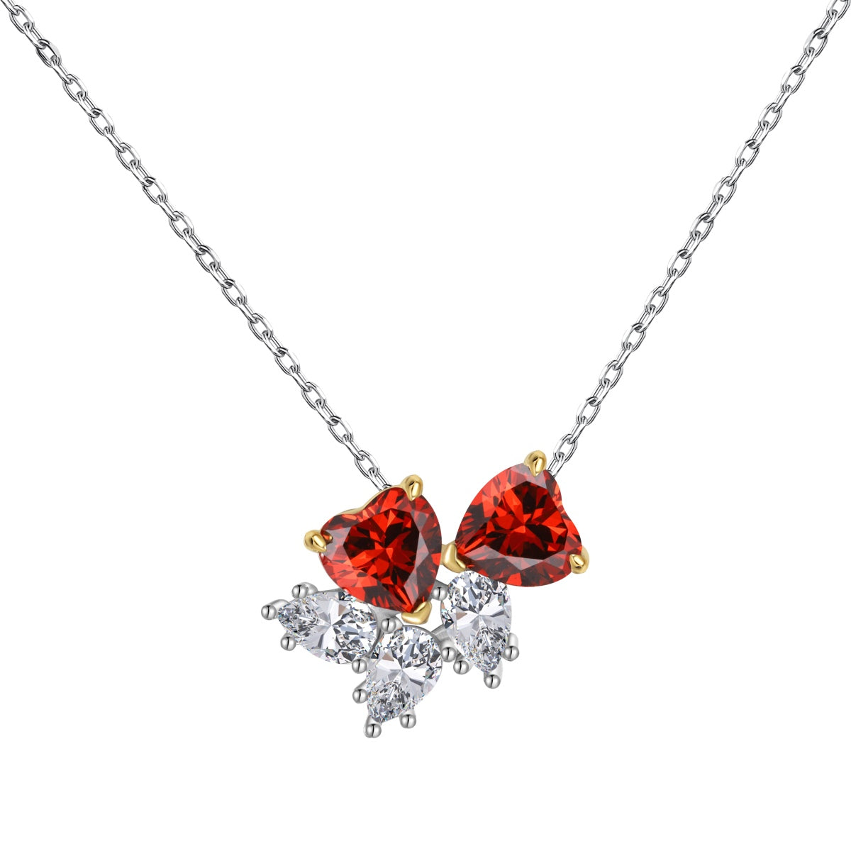 [GALE]Dainty Red Heart Necklace