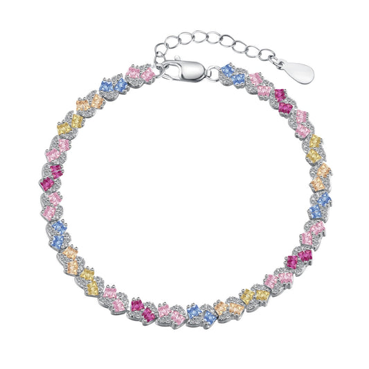 [GALE]Ornate Colorful Flower Shape Party Bracelet