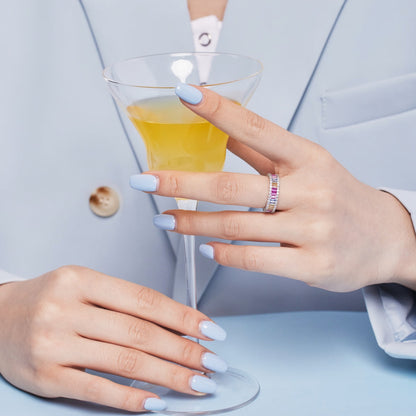 [NOVO]繊細な万華鏡のようなエメラルドカットのデイリーリング