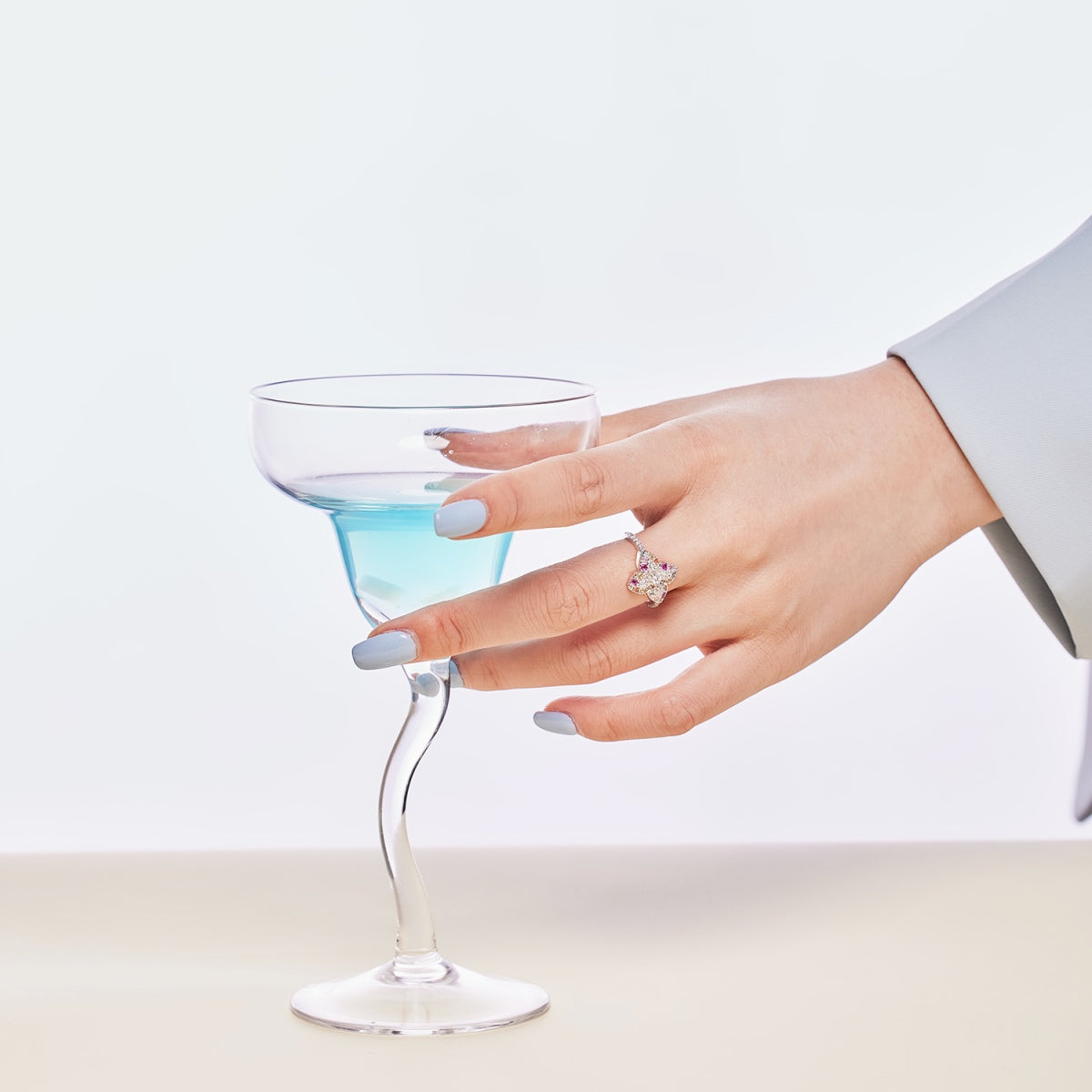 [NOVO]豪華なカラフルな花の形のバンケットリング