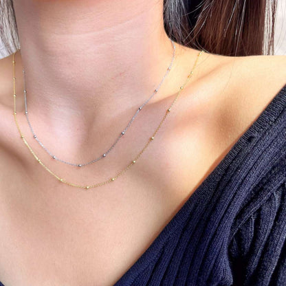 [GALE]Small Bead Clavicle Chain Simple Necklace
