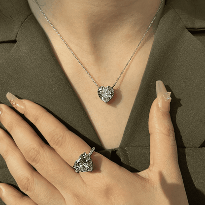 [GALE]6.0 carat Radiant Heart Shape Necklace
