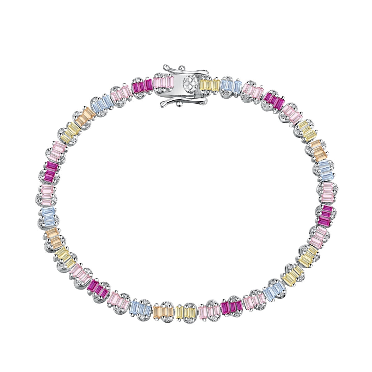 [GALE]Delicate Colorful Emerald Cut Party Bracelet