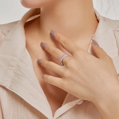 [NEU]Verzierter, farbenfroher Alltagsring mit strahlendem Schliff