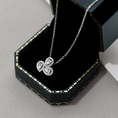 [GALE]Elegant Flower Shape Pear Cut Necklace