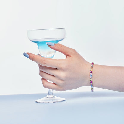 [GALE]Ornate Sparkling Multi Cut Party Bracelet