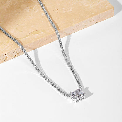 [GALE]4.0 Carat Elegant Radiant Cut Necklace
