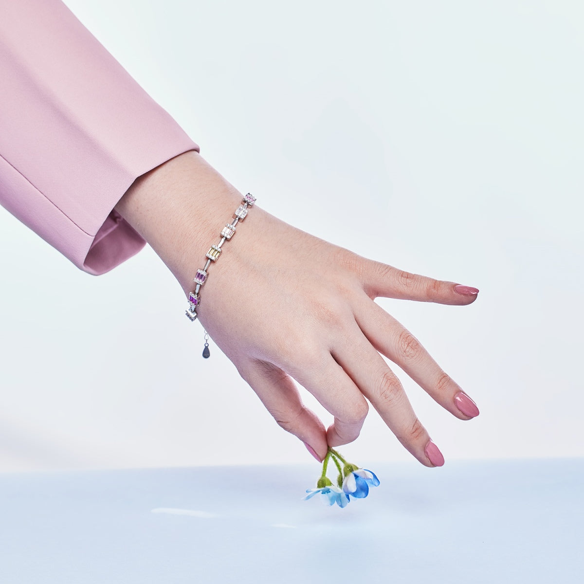 [GALE]Dainty Charming Emerald Cut Daily Bracelet