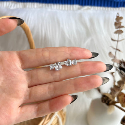 [NOVO]ダブルハートシェイプ クラシックプリンセススタイル イヤリング