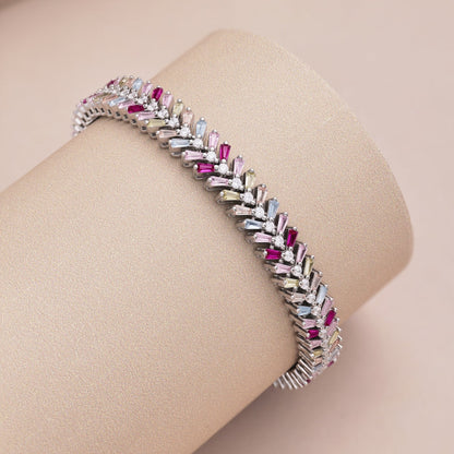 [GALE]Dainty Radiant Emerald Cut Daily Bracelet