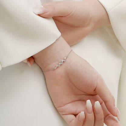 [GALE]Elegant Wheat Leaves Shape Bracelet