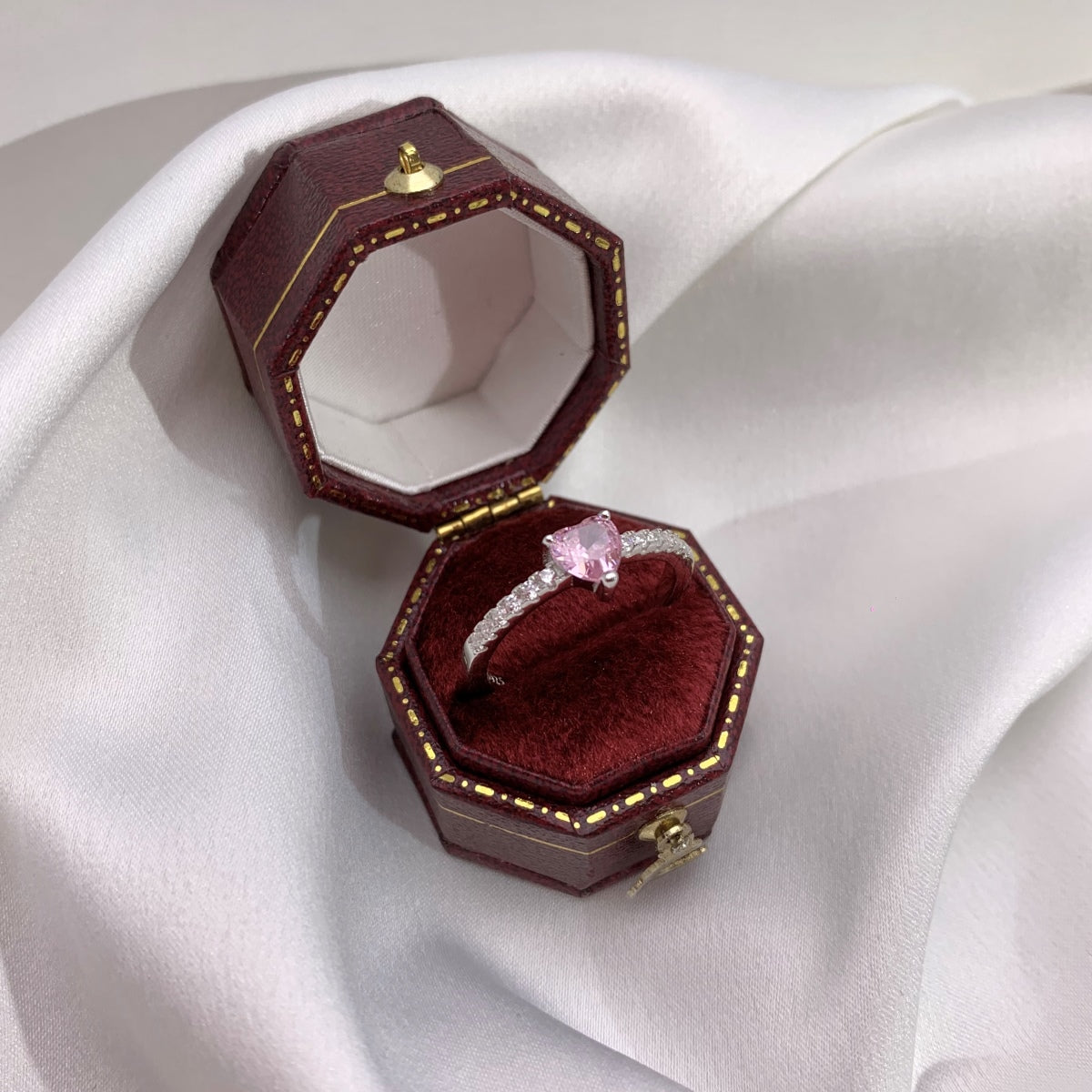 [GALE]0.5 Carat CaratEternity Charming Heart Shape Lover Ring