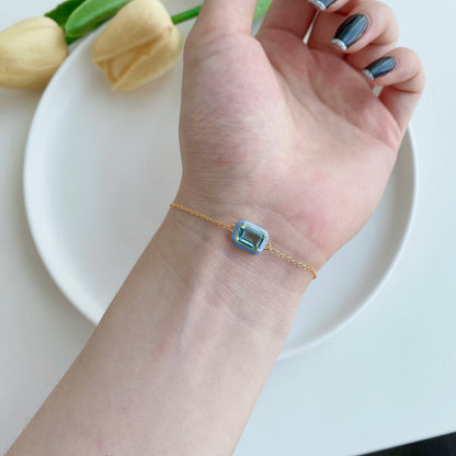 [NEU] Funkelndes, farbenfrohes Armband mit 2,0 Karat Smaragdschliff für jeden Tag