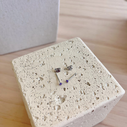 [GALE]Delicate Solitaire Earrings