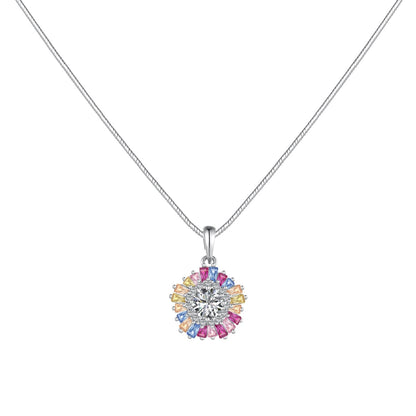 [GALE]Charming Flower Colorful Necklace