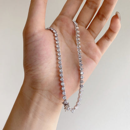 [NOVO]華やかなハートカットのテニスネックレス