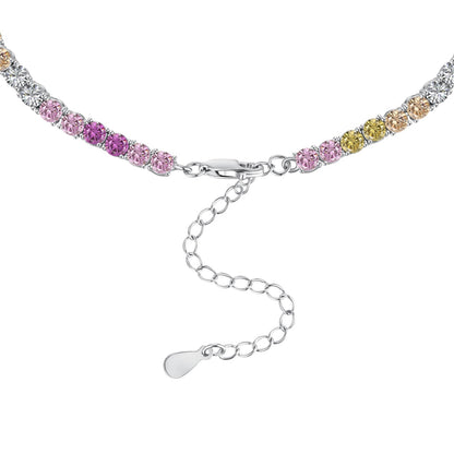 [GALE]Delicate Colorful Tennis Necklace