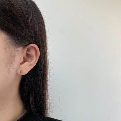 [GALE]Sparkling Colorful Round Shape Earrings