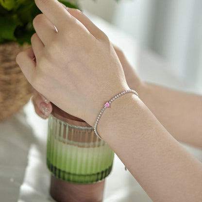 [NOVO]0.5カラットのエレガントでロマンチックなハートシェイプの恋人ブレスレット