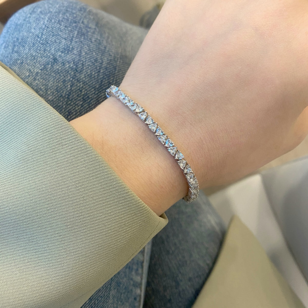 [GALE]Dazzling Romantic Heart Shape Lover Bracelet