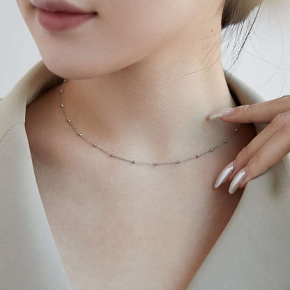 [GALE]Small Bead Clavicle Chain Simple Necklace