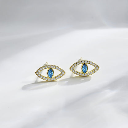 [GALE]Blue Devil Eyes Hollow Stud Earrings