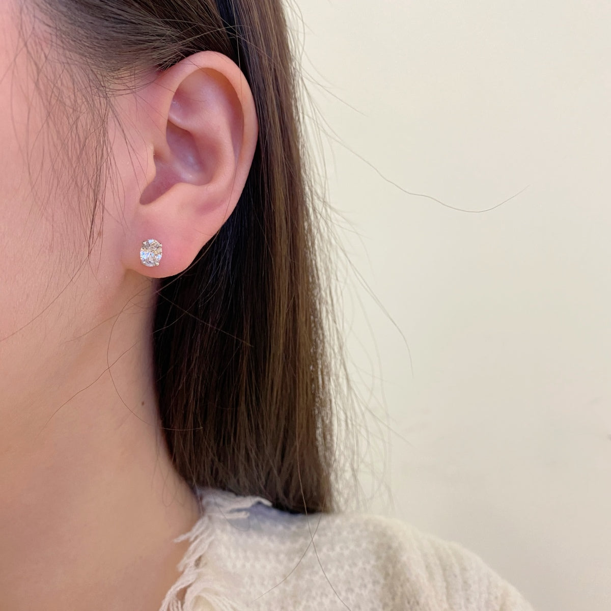 [GALE]Oval Classic Dignified Elegant Earrings