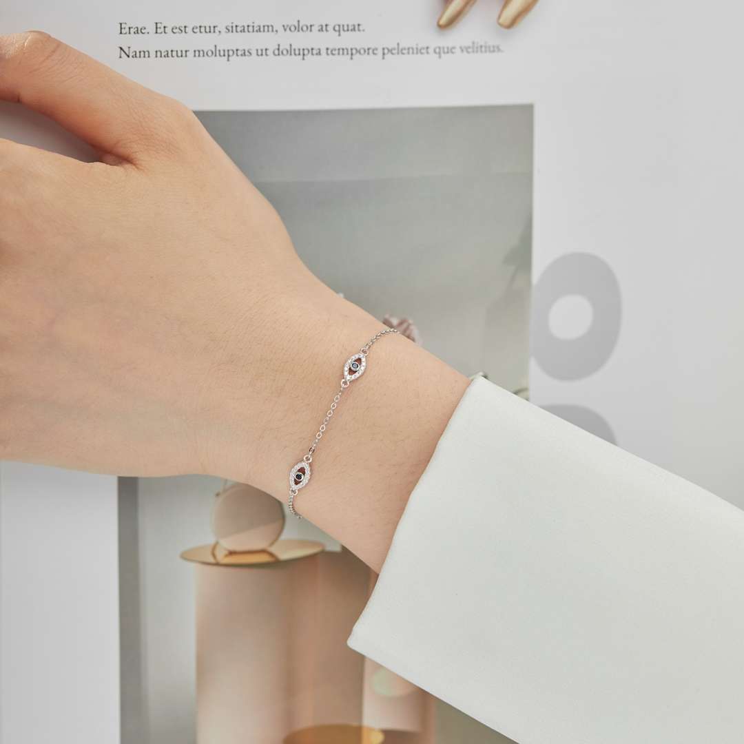 [GALE]Evil Eye Shape Pendent Necklace