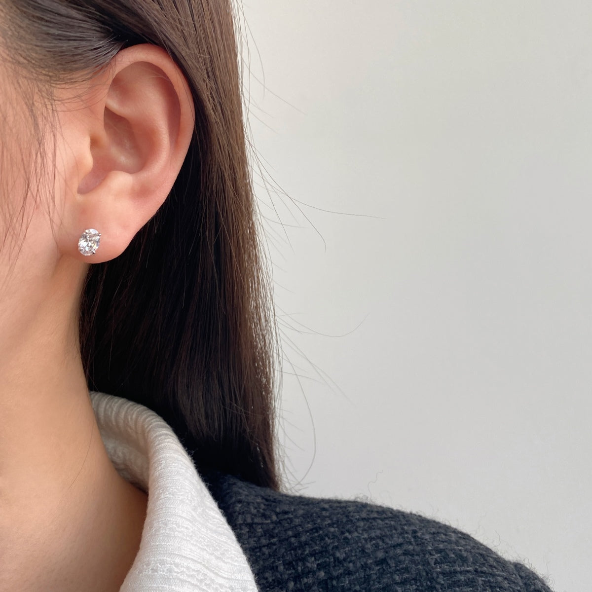 [GALE]Oval Classic Dignified Elegant Earrings