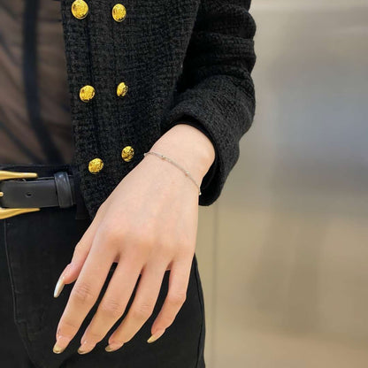 [GALE]Delicate Bead Double Layer Bracelet