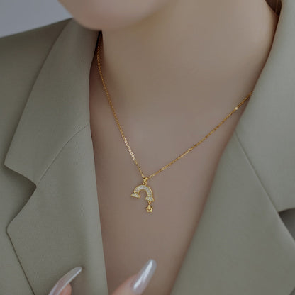 [GALE]Unique Rainbow Star Necklace