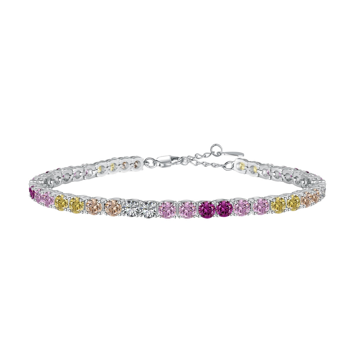 [GALE]Radiant Colorful Round Cut Tennis Bracelet