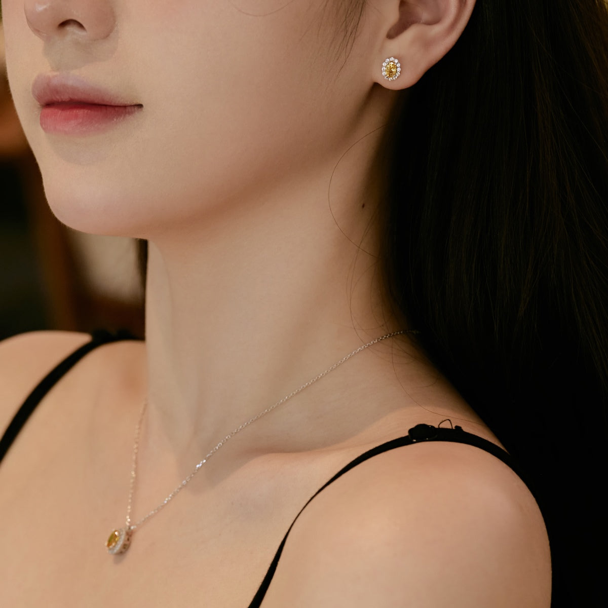 [GALE]Delicate Unique Oval Cut Daily Earrings
