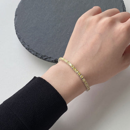 [NEU]Aufwendig verziertes, funkelndes Tennisarmband mit rundem Schliff