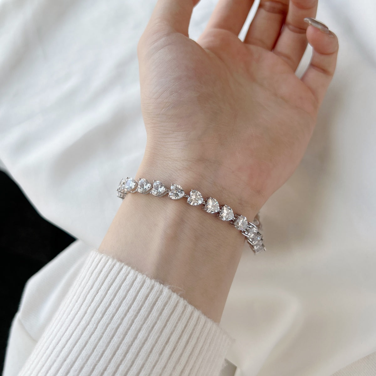 [GALE]0.75 Carat Elegant Romantic Heart Shape Lover Bracelet