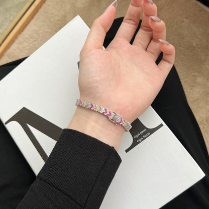 [GALE]Ornate Sparkling Round Cut Party Bracelet