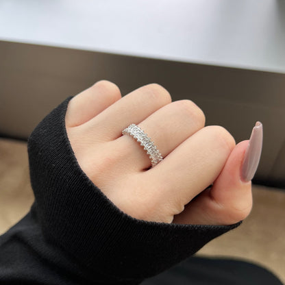 [GALE]Splashy Ornate Emerald Cut Cocktail Ring