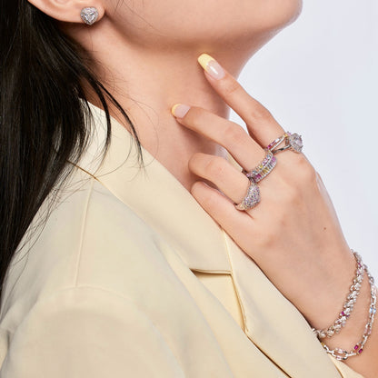 [NOVO]繊細で輝くハートシェイプの結婚指輪