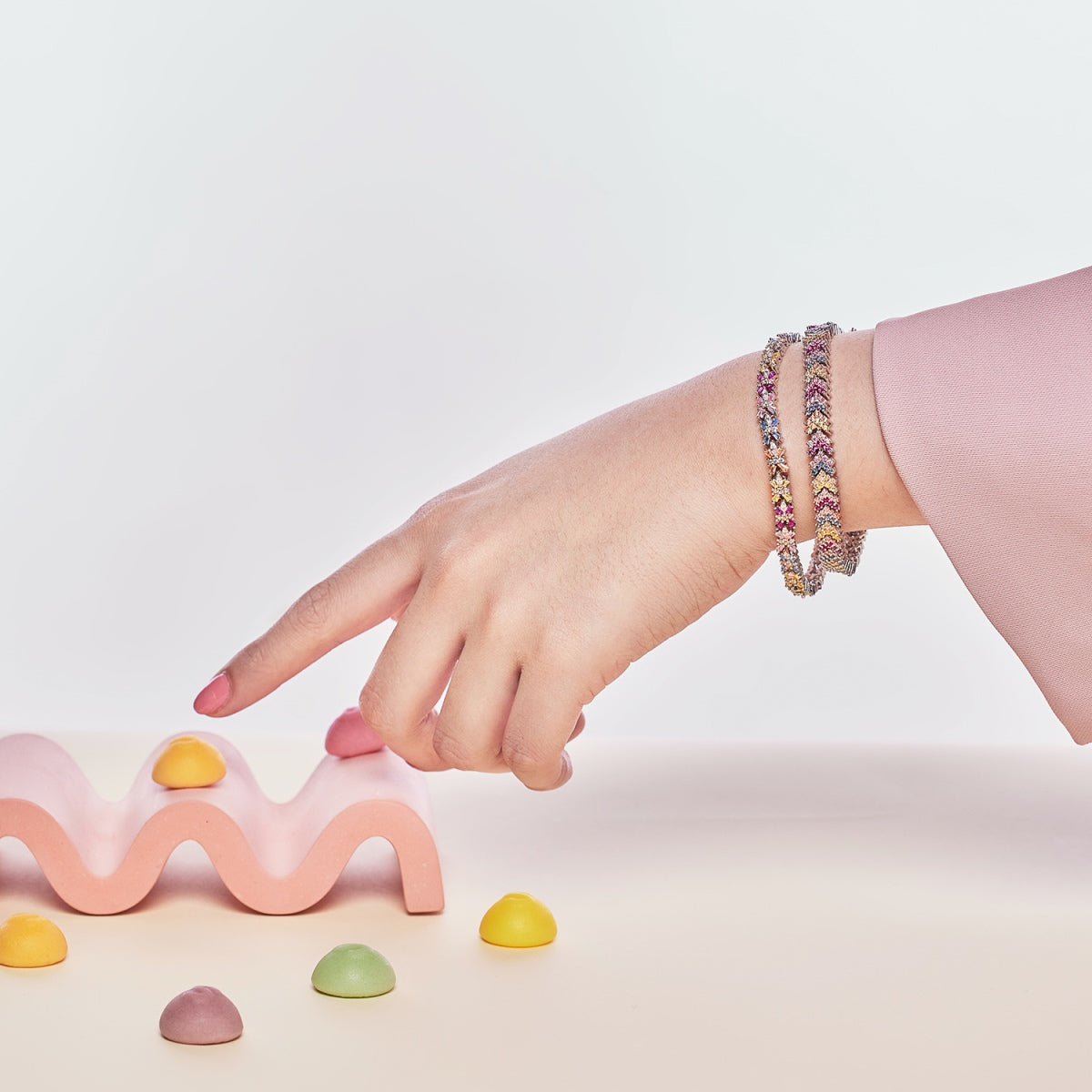 [GALE]Radiant Colorful Emerald Cut Party Bracelet