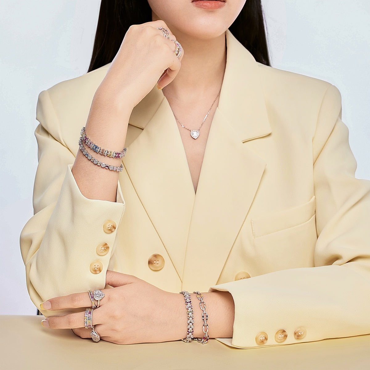 [GALE]Dazzling Colorful Daily Bracelet