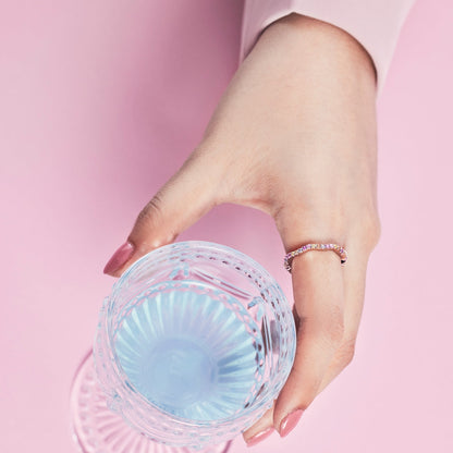 [GALE]Dainty Colorful Round Cut Party Ring