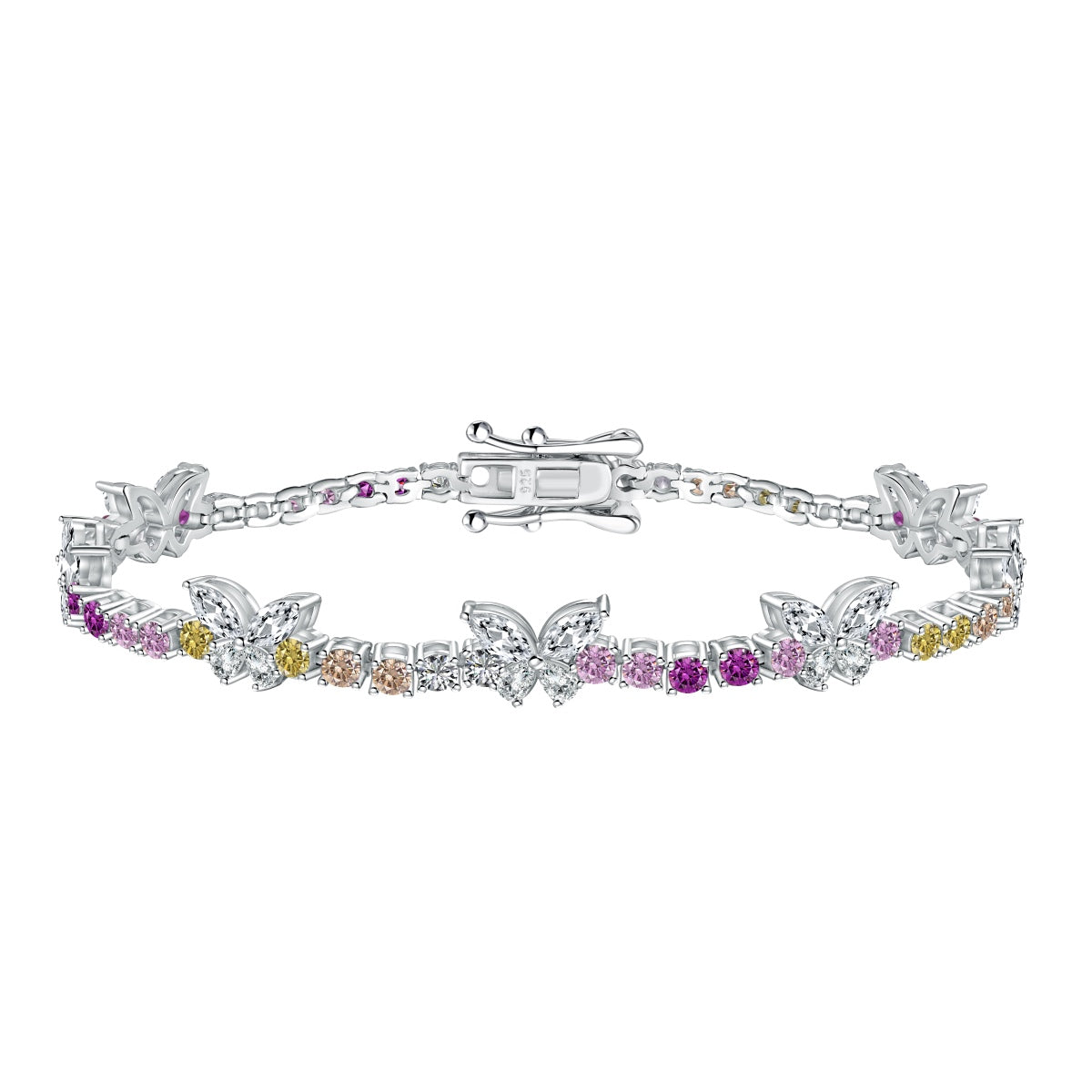 [GALE]Ornate Colorful Butterfly Shape Round Cut Daily Bracelet