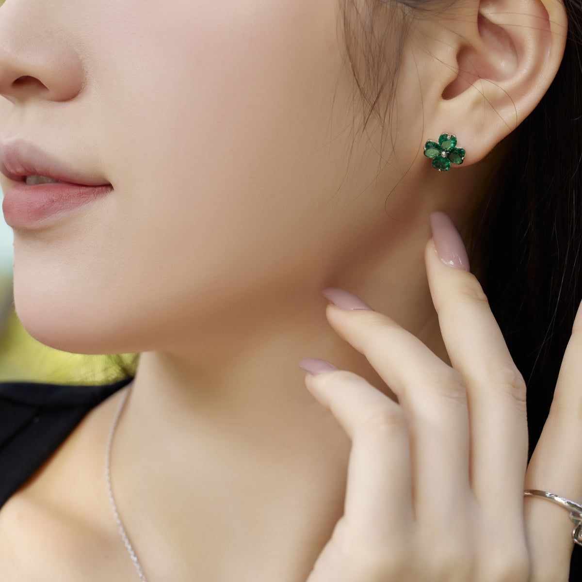 [GALE]Four-Leaf Clover Ball Earrings