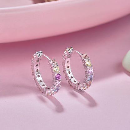 [GALE]Radiant Colorful Round Cut Earrings